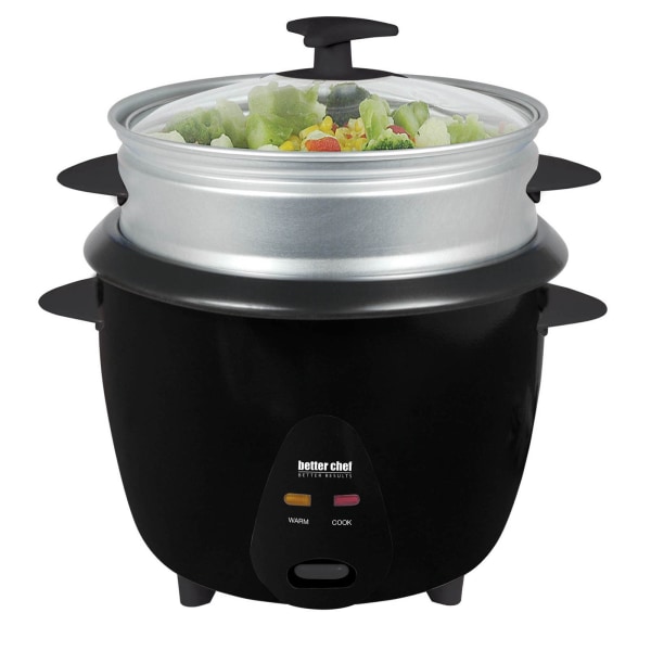 Photos - Multi Cooker Better Chef 5-Cup Rice Cooker With Food Steamer Attachment, Black