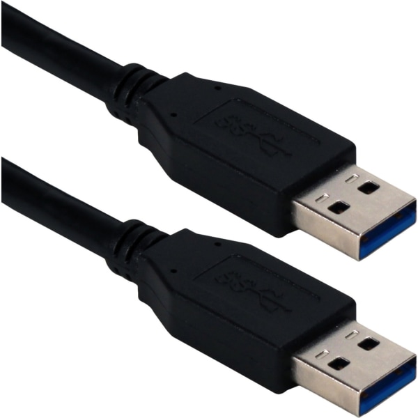 QVS 6ft USB 3.0/3.1 Type A Male To Male 5Gbps Black Cable - 6 ft USB Data Transfer Cable for Computer - First End: 1 x USB 3.1 Type A - Male - Second -  CC2229C-06BK