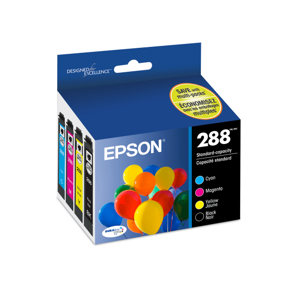 Epson DURABrite Ultra 288 Original Standard Yield Inkjet Ink Cartridge - Pigment Black, Pigment Cyan, Pigment Magenta, Pigment Yellow - T288120BCS