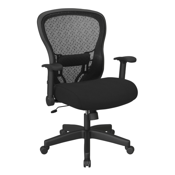 Office Star Deluxe R2 Ergonomic SpaceGrid Mid-Back Managers Chair, Black