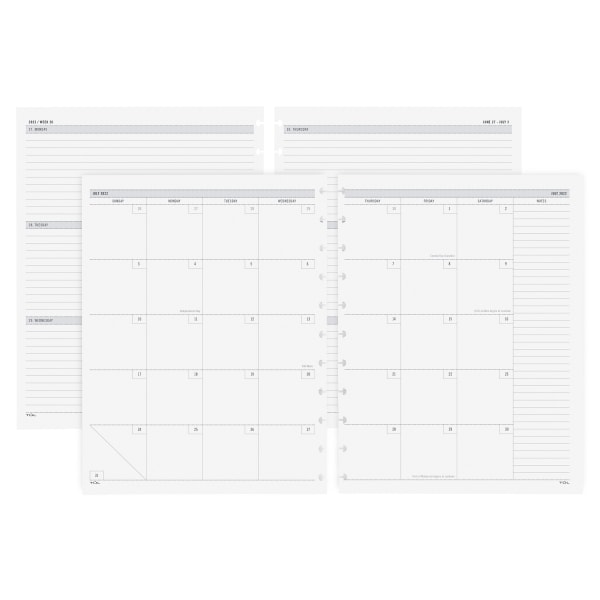 TUL Discbound Academic Weekly/Monthly Planner, Letter-Size, July 2022 To June 2023, TULLTFILR-WM-AY