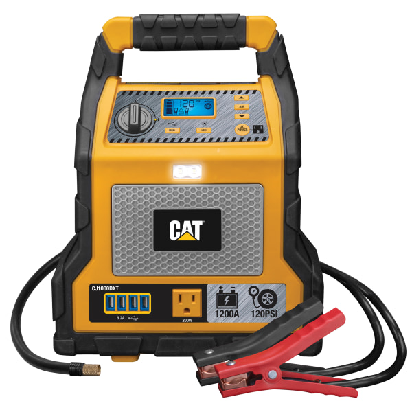 Cat Power Station with 1 200-Peak-Amp Jump Starter  Tire Compressor  and Power Inverter  CJ1000DXT