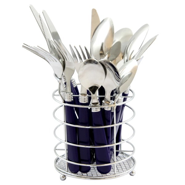 UPC 085081765000 product image for Gibson Sensations II Stainless-Steel 16-Piece Flatware Set With Caddy, Cobalt | upcitemdb.com