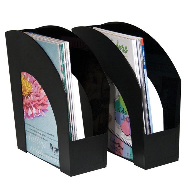 Office Depot Brand Arched Plastic Magazine Files Pack Of 2 Black