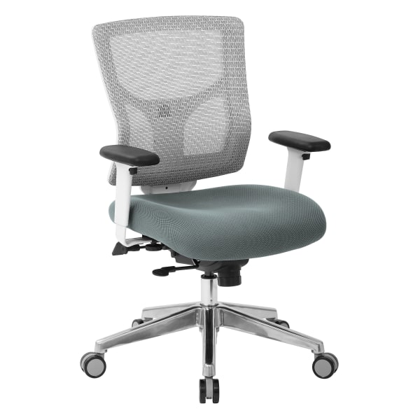 Office Star ProGrid Mesh Mid-Back Chair, White/Gray - 95673-2M - Furniture Experience a chair that can help boost your produc sku 95673-2M
