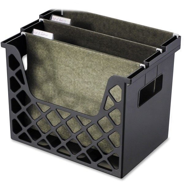 Officemate Recycled Plastic Desktop File Organizer - 10.8 Height x 13.3 Width x 8.6 Depth - Desktop - Compact, Portable - 30% - Black - 1 Each