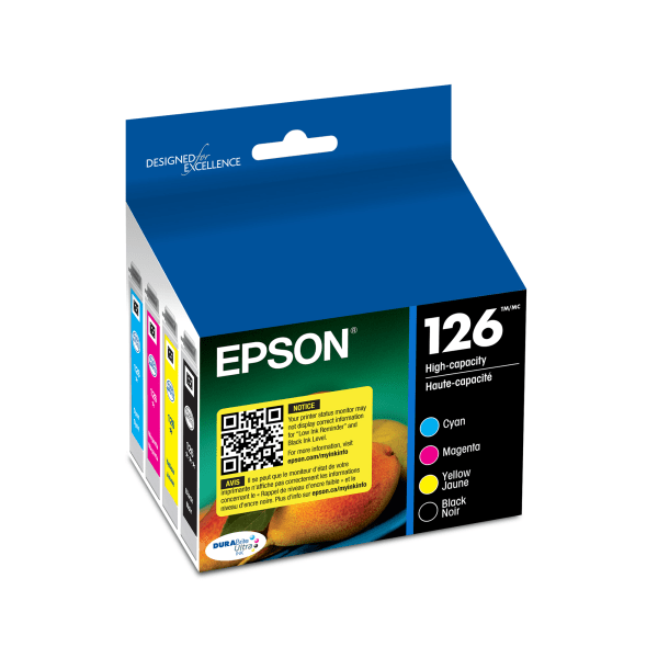 Epson 126 Multi-Pack - 4-pack - High Capacity - black, yellow, cyan, magenta - original - ink cartridge - - T126120BCS