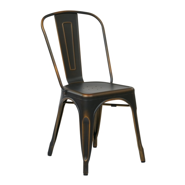 Office Star Bristow Armless Chairs, Antique Copper, Set Of 2 Chairs