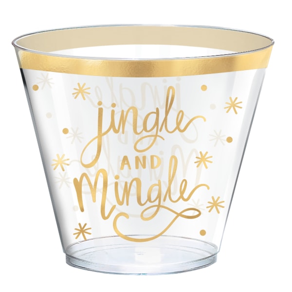 UPC 013051859534 product image for Amscan Christmas Plastic Tumblers, 9 Oz, Jingle And Mingle, Pack Of 60 Cups | upcitemdb.com