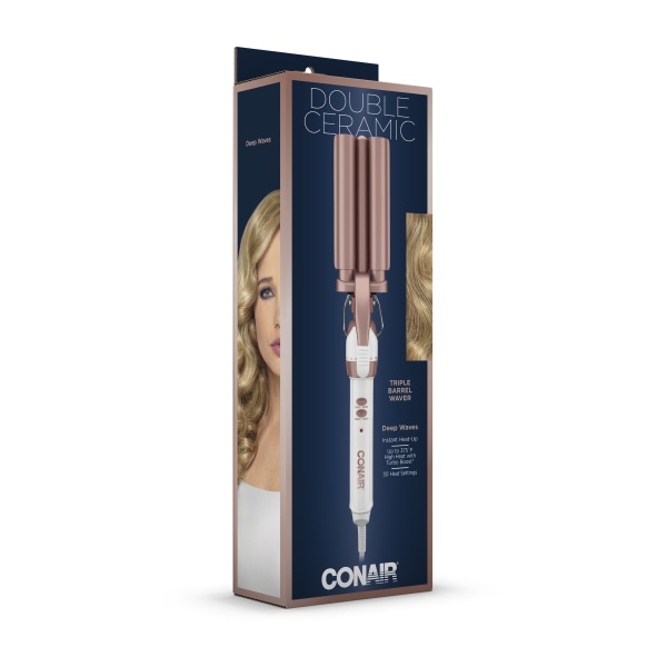 Conair - Double Ceramic Triple Barrel Waver - Rose Gold