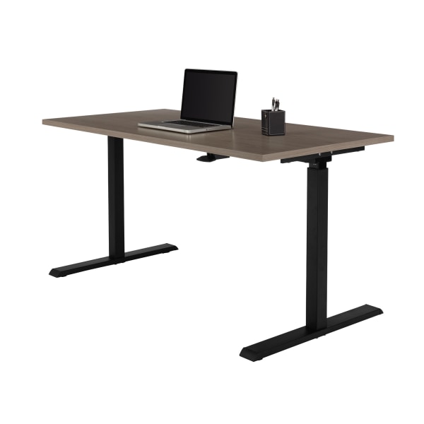 Realspace Magellan Pneumatic Stand Up Height-Adjustable Desk, Gray