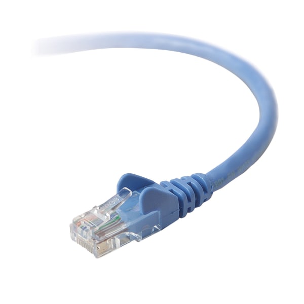 Belkin Cat.5e UTP Network Cable - 25 ft Category 5e Network Cable for Network Device - First End: 1 x RJ-45 Male Network - Second End: 1 x RJ-45 Male Network - Patch Cable - Gold Plated Contact - Blue 1376812