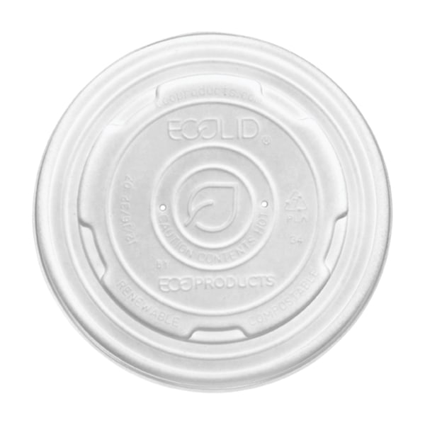 Eco-Products EcoLids Renewable and Compostable Food Container Lids - Fits 8 oz - Case of 500