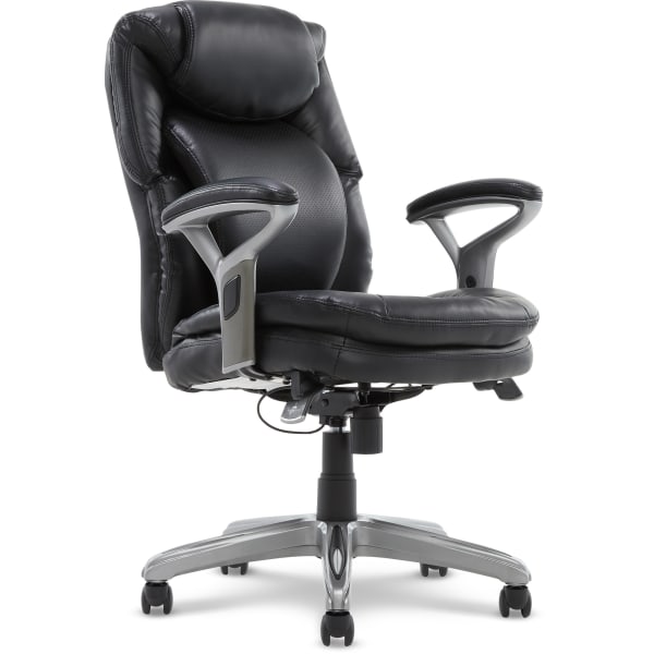 Serta - AIR Health & Wellness Mid-Back Manager's Chair - Black