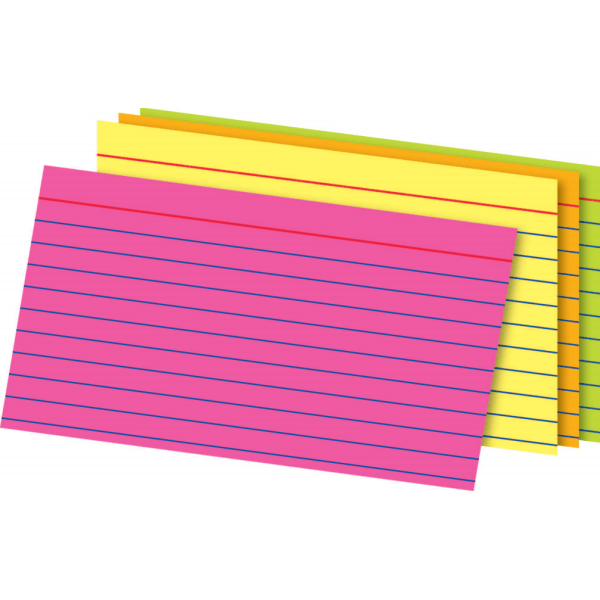 office depot glow index cards  3in. x 5in.  assorted colors  pack of 300  od81300