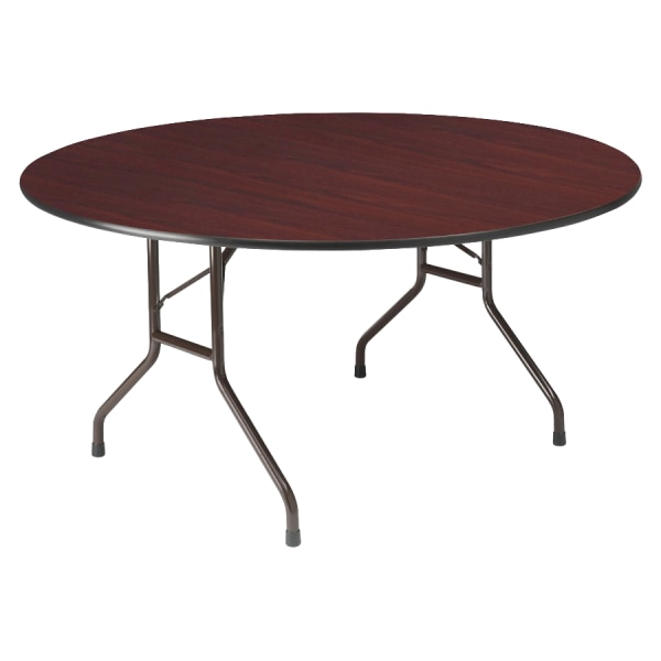 Iceberg Premium Wood Laminate Folding Table  60  Round  Mahogany