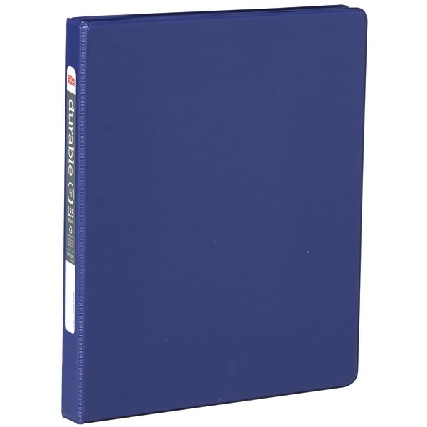 Nonstick 3-Ring Binder, 1/2&quot; Round Rings, 49% Recycled, Blue 207226