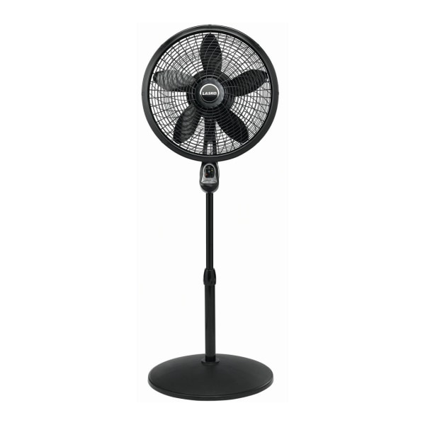 Lasko 18  3-Speed Oscillating Cyclone Pedestal Fan with Remote and Timer  1843  Black