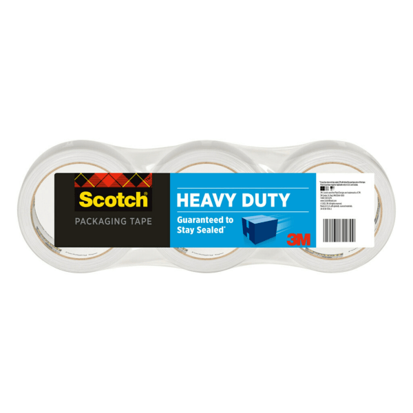 Scotch&reg; Heavy-Duty Shipping Packing Tape, 1 -7/8&quot; x 43-7/10 Yd., Pack Of 3 Rolls 261772