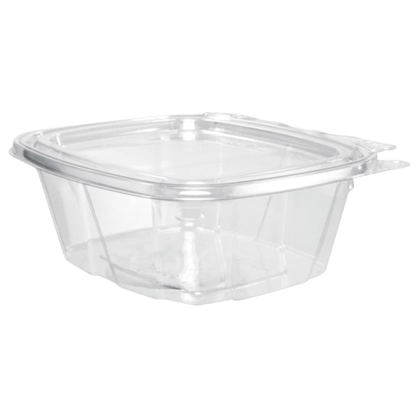 Dart ClearPac SafeSeal Tamper-Resistant/Evident Containers  Flat Lid  16 oz  4.9 x 2.5 x 5.5  Clear  Plastic  100/Bag  2 Bags/CT
