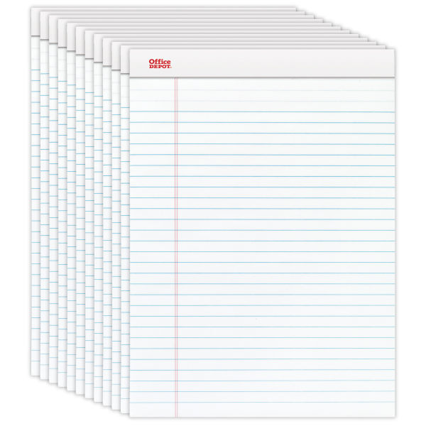 Office Depot Brand Perforated Writing Pads  8 1/2     x 11 3/4      Legal Ruled  50 Sheets