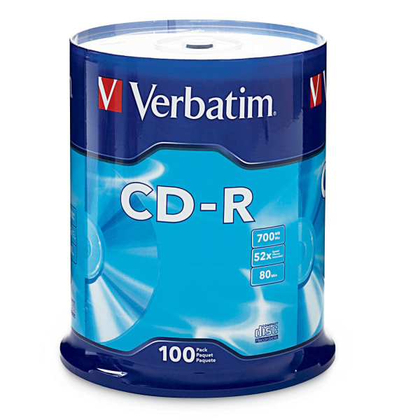 Verbatim CD-R Discs - 700MB/80min - 100 Pack Spindle