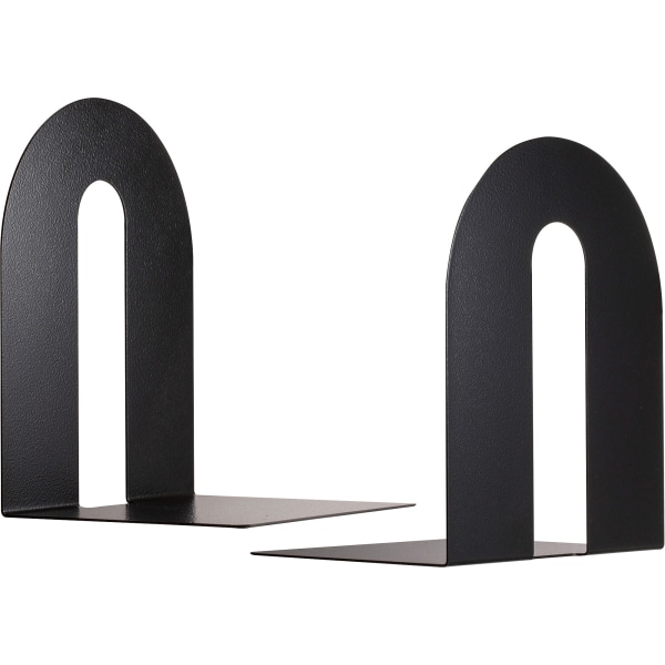 Officemate Heavy Duty 10 inch Bookends  Non-Skid Base  Black  Pair (93142)