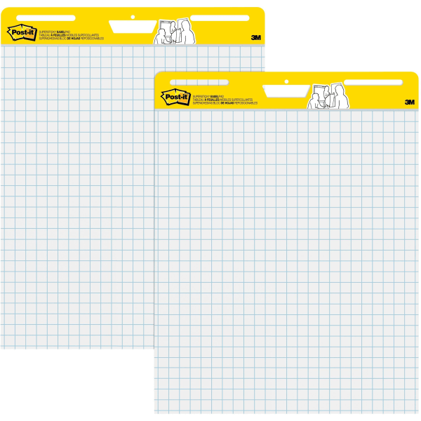 (Case Of 6 Pack) Post-it Self-Stick Easel Pads  White with Grid  25 x 30-Inches  30-Sheets/Pad  