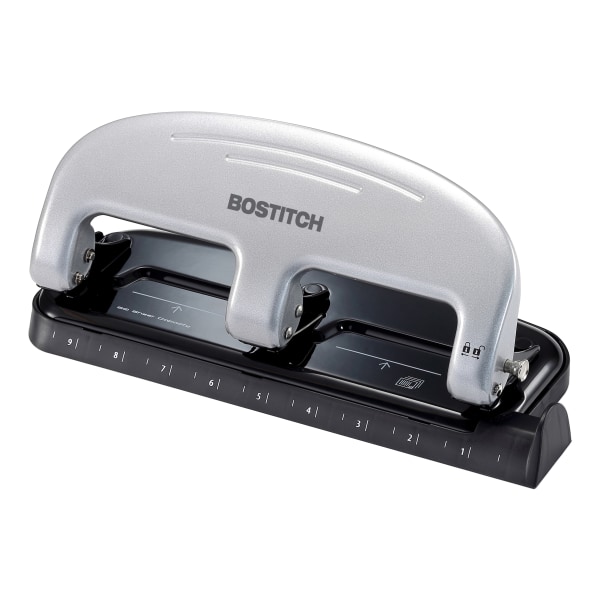 Three-Hole Punch 20-Sheet Capacity Black/Silver - PaperPro inPRESS