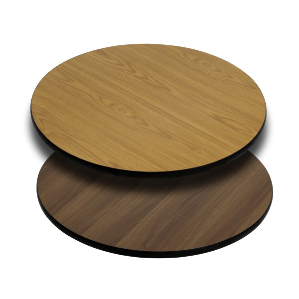 Flash Furniture Glenbrook 36   Round Table Top with Natural or Walnut Reversible Laminate Top