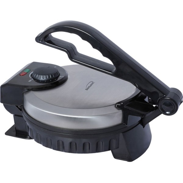 Brentwood 8-Inch Stainless-Steel Non-Stick Electric Tortilla Maker - Black  Silver