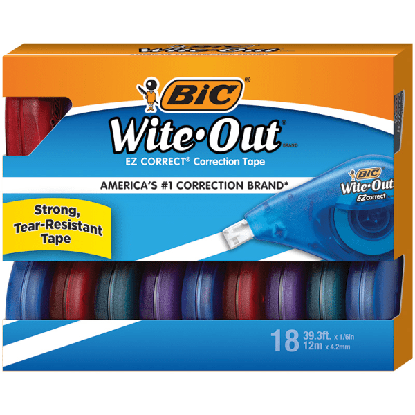 BIC Wite-Out Brand EZ Correct Correction Tape  18-Count Pack