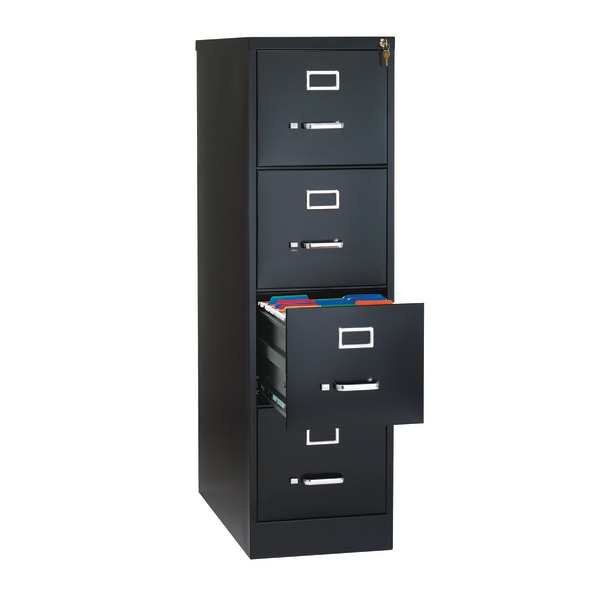 WorkPro? 26-1/2"D Vertical 4-Drawer File Cabinet, Metal, Black