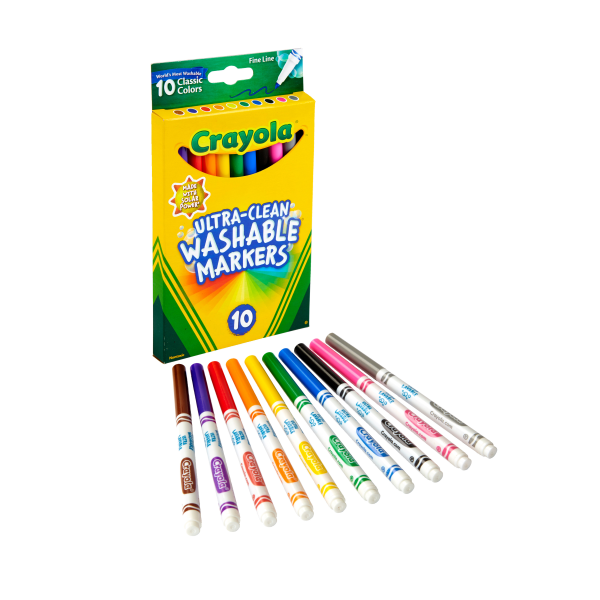 Crayola 10ct Ultra-Clean Washable Markers Fine Line Classic Colors