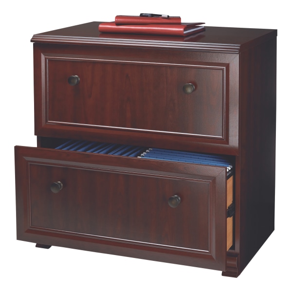 Realspace? Broadstreet 30"W 2-Drawer Lateral File Cabinet, Cherry