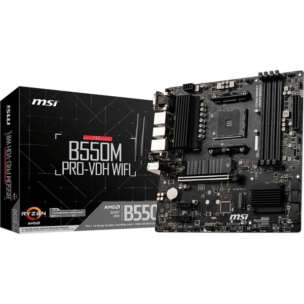 MSI PRO B550M PRO-VDH WIFI AM4 AMD B550 SATA 6Gb/s USB 3.0 Micro ATX AMD Motherboard