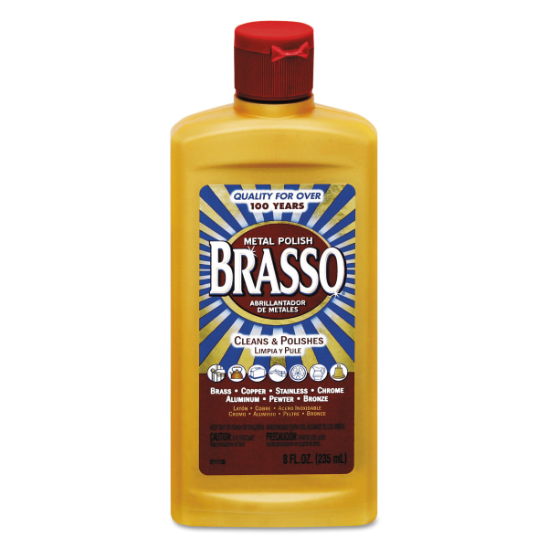 Brasso Metal Polish  8oz Bottle for Brass  Copper  Stainless  Chrome  Aluminum  Pewter & Bronze