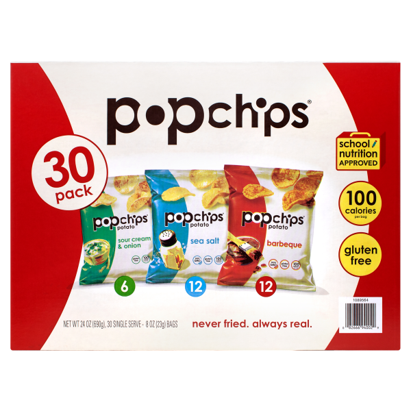 Popchips Variety Pack, 0.8 oz, 30 Count