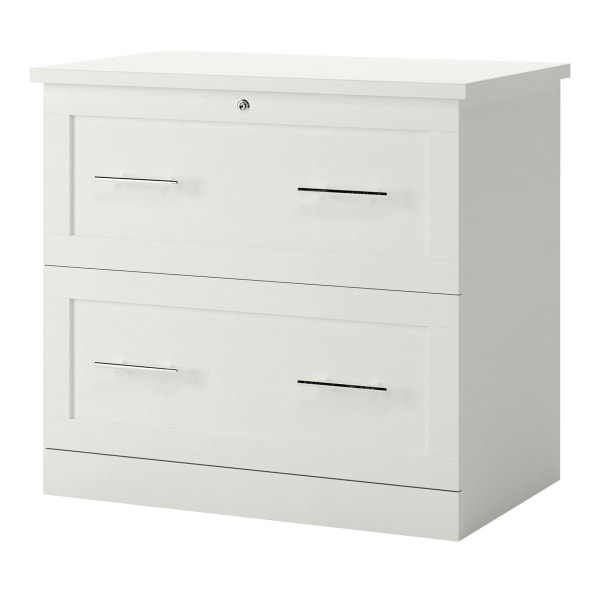Realspace? 2-Drawer 30"W Lateral File Cabinet, White