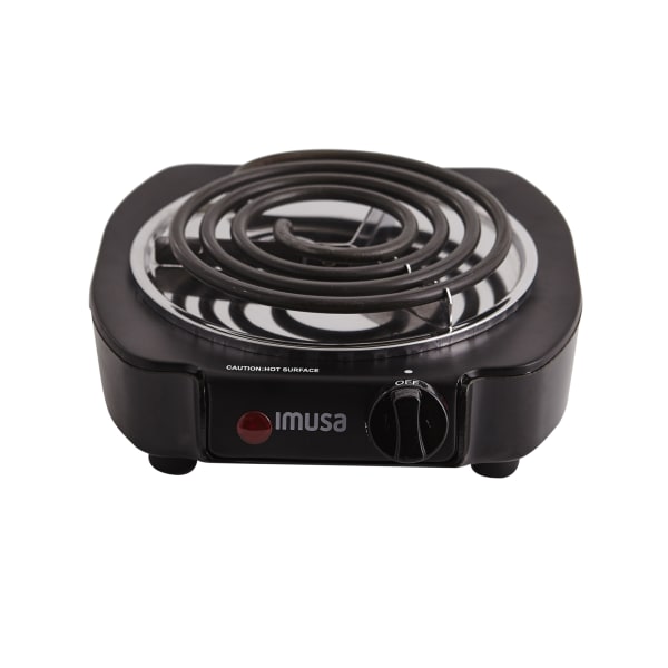 Imusa Electric Single Black Burner with Temperature Knob  2.1 lbs