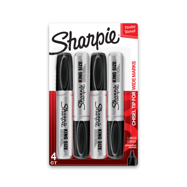 Sharpie King Size Permanent Markers Black (Pack of 2) 8 pieces