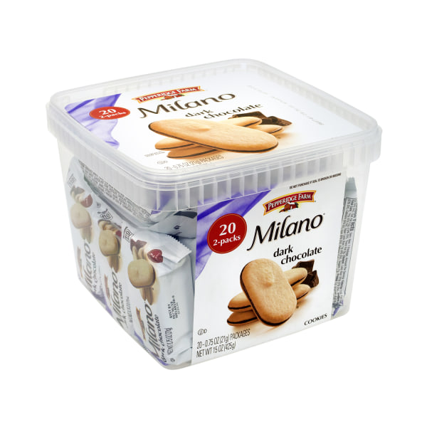( 1/05/25) Pepperidge Farm Milano Cookies  Dark Chocolate  20 Packs  2 Cookies per Pack