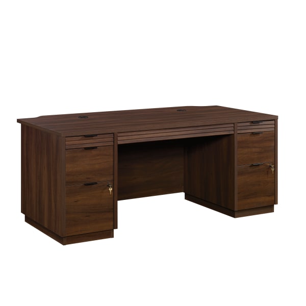 Sauder Palo Alto 72  Wooden Double Pedestal Excutive Desk in Spiced Mahogany(incomplete)