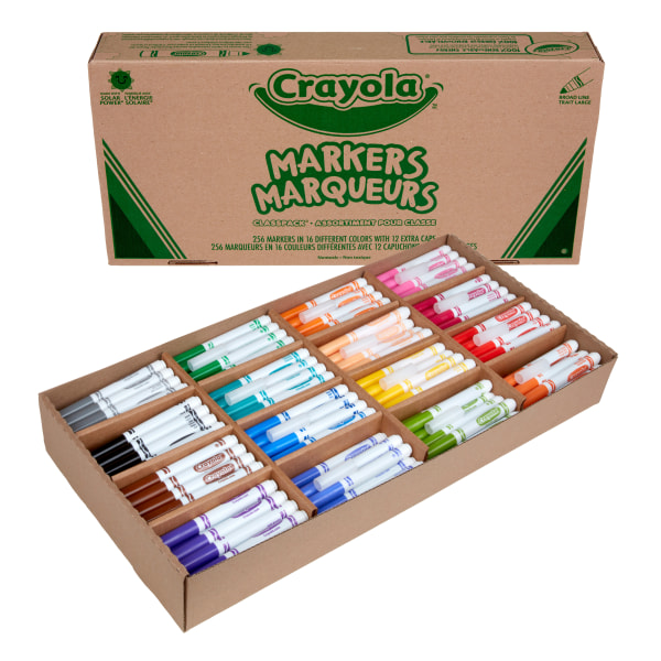Crayola Classpack Assortment, Broad Line Markers, Bold Colors  Great for Classroom  Educational  All-Purpose Art Tools