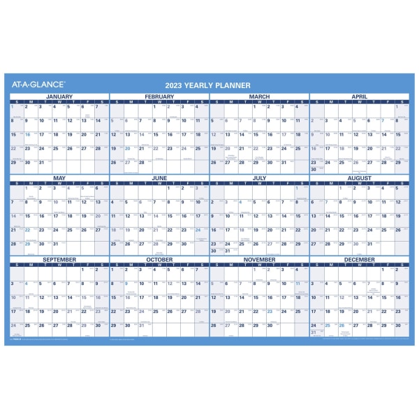 AT-A-GLANCE 2023 Horizontal Erasable Wall Calendar  Reversible  Large  36  x 24