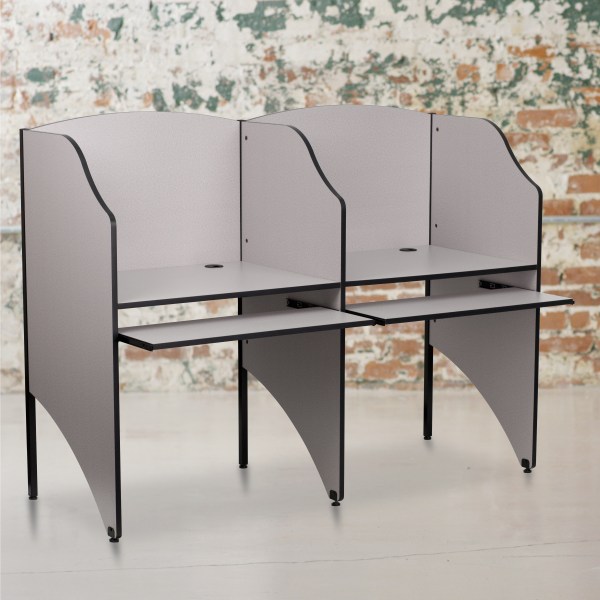 Flash Furniture Add-On Study Carrel in Nebula Grey Finish(incomplete) 