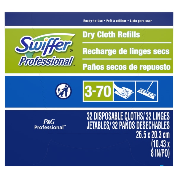 Swiffer 33407 10-5/8 in. x 8 in. Dry Refill Cloths - White (32/Box)