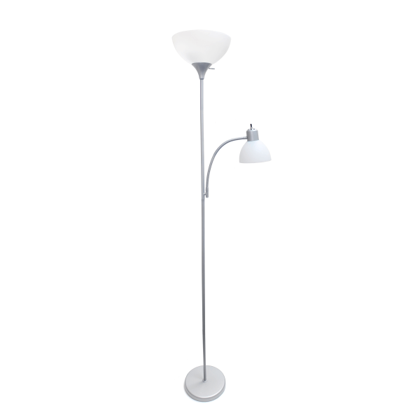 Simple Designs - Floor Lamp with Reading Light - Silver