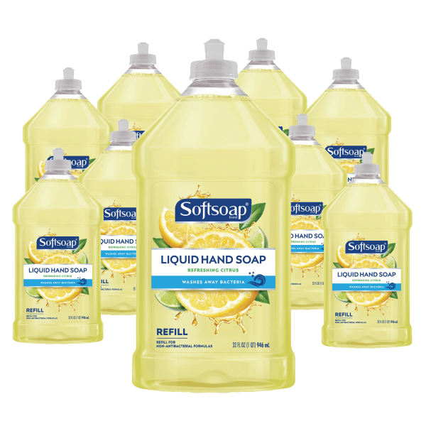 Softsoap Citrus Hand Soap Refill Citrus Scent - 32 fl oz (946.4 mL) - Bottle Dispenser - Dirt Remover  Bacteria Remover - Hand - Yellow - Residue-free - 11 Pack 