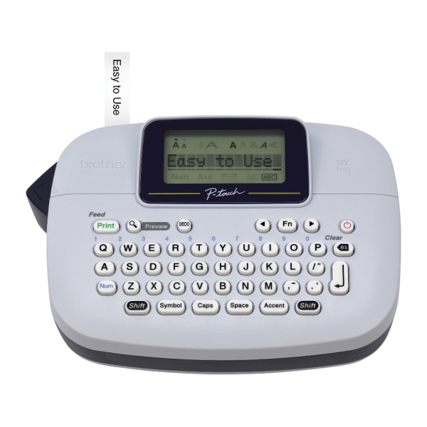Brother - P-touch, PT-M95, Handy Label Maker, 9 Type Styles, 8 Deco Mode Patterns - Blue Gray and Navy